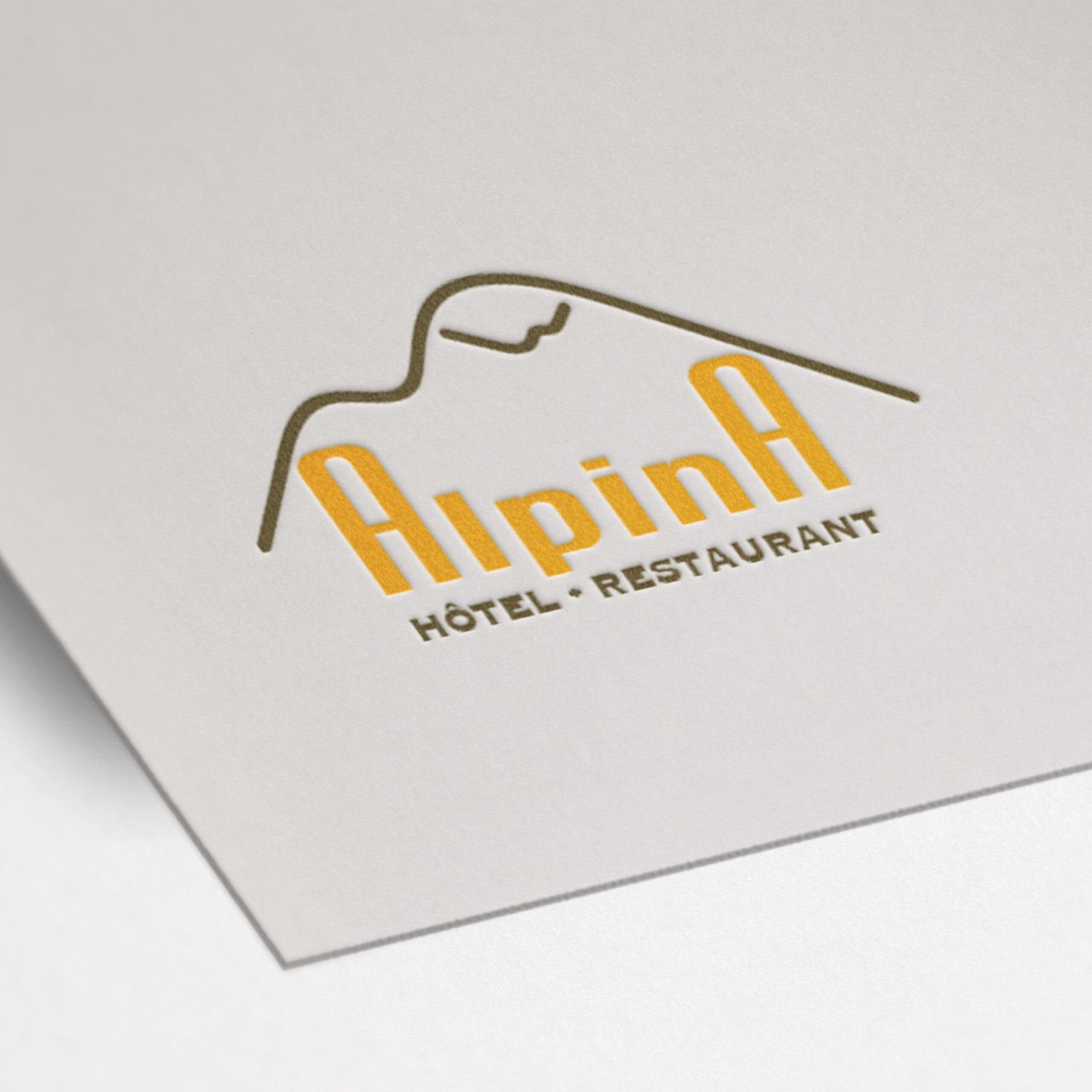 Logo design for Hotel-Restaurant Alpina, reflecting its unique location and warm atmosphere.