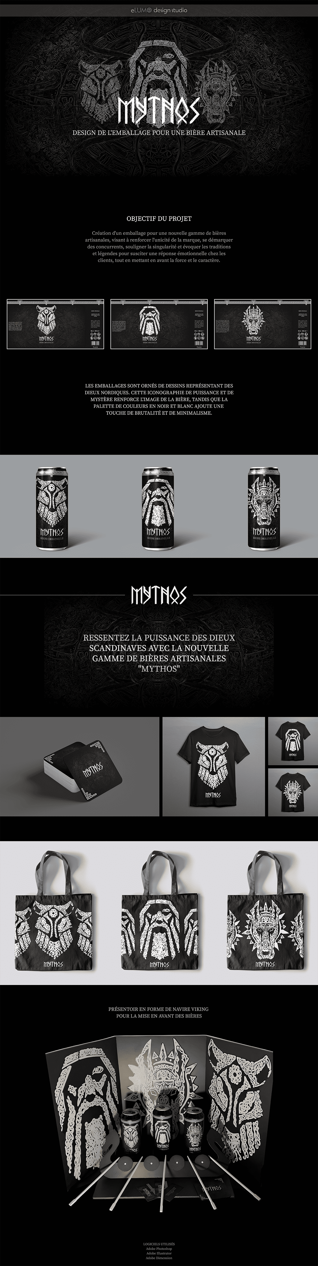 Packaging design for a craft beer range, showcasing brand uniqueness and evoking traditions and legends.