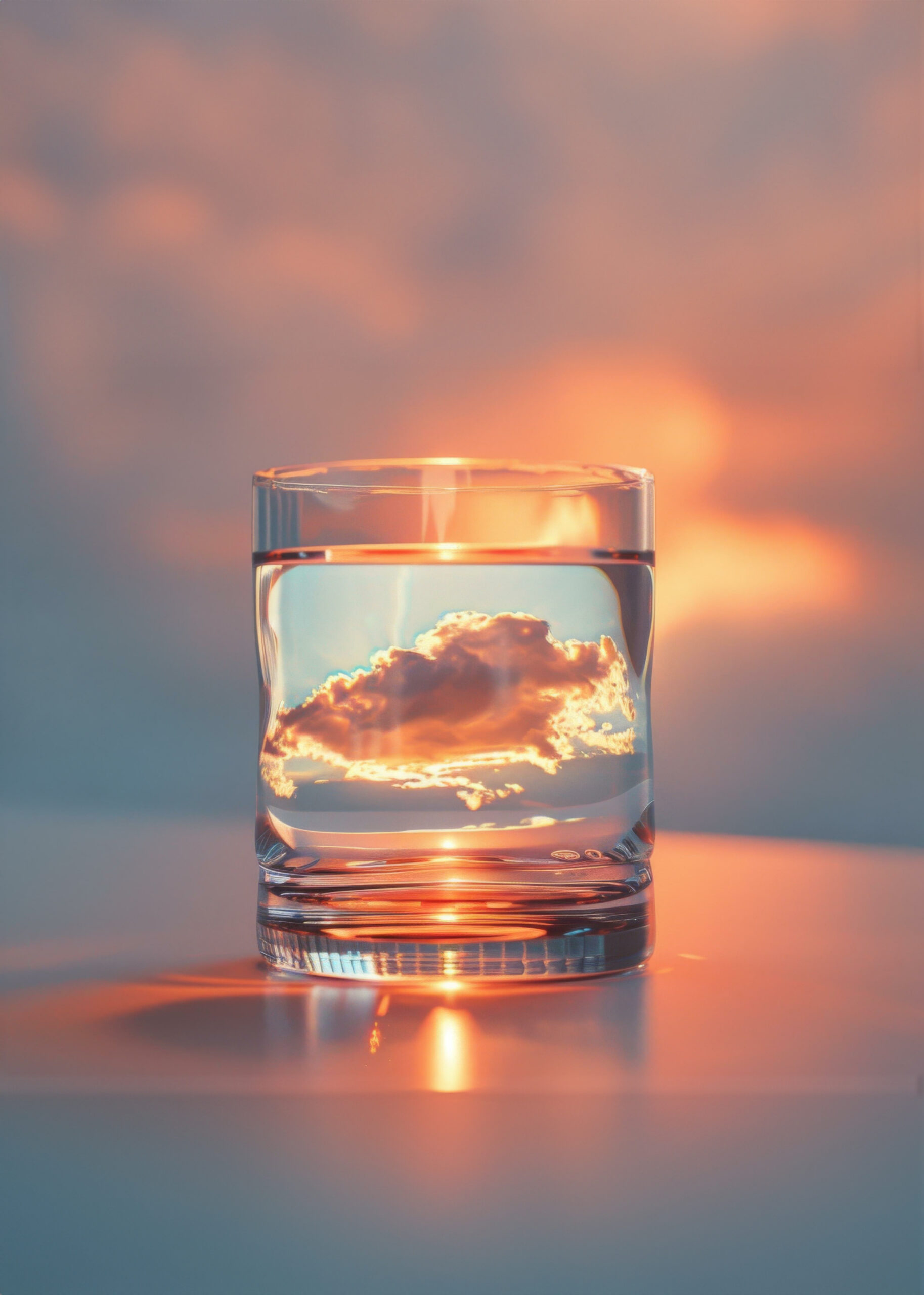 Cloud in a glass with pink tones, featured on the Service page of eLumo's website